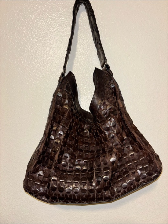 Banana Republic Handbags - Limited edition Woven Leather Hobo Bag - Dark Brown